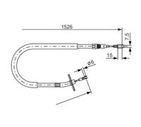 Handbrake cable 1 987 477 859 BOSCH for MERCEDES-BENZ VW