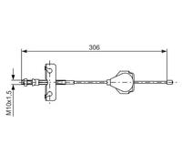 Handbrake cable 1 987 477 990 BOSCH for FORD MONDEO III Turnier MONDEO III