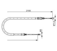 Handbrake cable 1 987 477 994 BOSCH for PEUGEOT 407 407 SW 407 Coupe