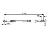 BOSCH Cable Pull, Parking Brake 1 987 482 002 FOR Ducato Boxer