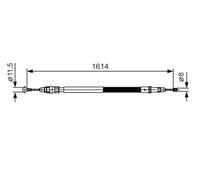 Handbrake cable 1 987 482 007 BOSCH for FIAT PEUGEOT CITROËN