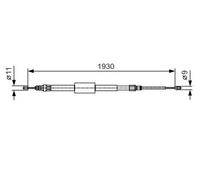 Handbrake cable 1 987 482 011 BOSCH for RENAULT MEGANE II Coupé-Cabriolet