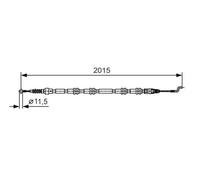 Handbrake cable 1 987 482 017 BOSCH for VW TRANSPORTER / CARAVELLE Mk V Bus