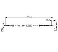 BOSCH 1 987 482 034 Cable, parking brake for MERCEDES-BENZ,VW
