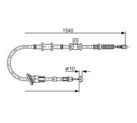 Bosch Parking Brake Cable 1 987 482 065 for Mitsubishi Space Star (98-04)