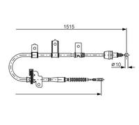 Handbrake cable 1 987 482 098 BOSCH for KIA PICANTO I
