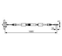 Handbrake cable 1 987 482 128 BOSCH for VOLVO XC90 I