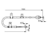 Handbrake cable 1 987 482 166 BOSCH for HYUNDAI ELANTRA III LANTRA III Saloon