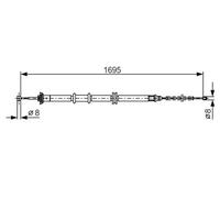 Cable Pull, parking brake for BOSCH 1 987 482 205 for FIAT QUBO (225_) 1.4 2008-