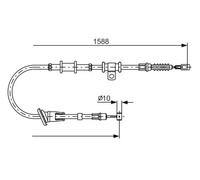 Handbrake cable 1 987 482 245 BOSCH for MITSUBISHI CARISMA Saloon CARISMA