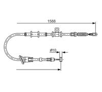 Bosch Handbrake Cable 1 987 482 246 - for Mitsubishi Carisma Saloon (4G13 1.3L, 4G93 1.8L)