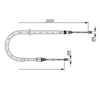 Handbrake cable 1 987 482 303 BOSCH for RENAULT LAGUNA III LAGUNA Coupe