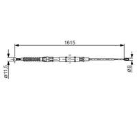 Handbrake cable 1 987 482 328 BOSCH for SKODA SUPERB II SUPERB II Estate