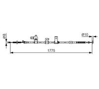 Handbrake cable 1 987 482 347 BOSCH for TOYOTA PRIUS Liftback