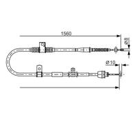 Handbrake cable 1 987 482 360 BOSCH for KIA CERATO I Saloon CERATO I Hatchback