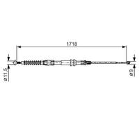 Handbrake cable 1 987 482 378 BOSCH for VW CADDY III Estate