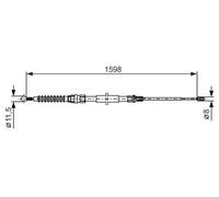 Handbrake cable 1 987 482 379 BOSCH for VW JETTA IV