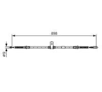 Handbrake cable 1 987 482 397 BOSCH for NISSAN CABSTAR NT400 CABSTAR
