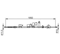CABLE PULL PARKING BRAKE 1 987 482 439 FOR TOYOTA COROLLA/QUEST/ALTIS/iM 1.3L
