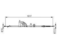 Handbrake cable 1 987 482 441 BOSCH for TOYOTA URBAN CRUISER YARIS/VITZ