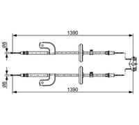 Handbrake cable 1 987 482 459 BOSCH for CHEVROLET AVEO Hatchback AVEO Saloon