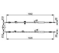 Handbrake cable 1 987 482 494 BOSCH for FORD C-MAX II GRAND C-MAX C-MAX II Van