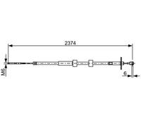 Handbrake cable 1 987 482 499 BOSCH for MERCEDES-BENZ PUCH