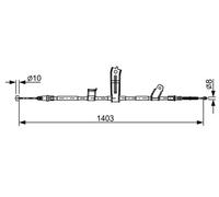 Handbrake cable 1 987 482 522 BOSCH for CHEVROLET SPARK