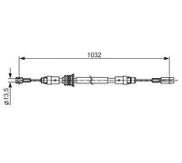 Handbrake cable 1 987 482 548 BOSCH for RENAULT MASTER III Bus MASTER III Van