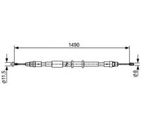 CABLE PULL PARKING BRAKE 1 987 482 553 FOR RENAULT MASTER/III/Bus/Van 2.3L 4cyl