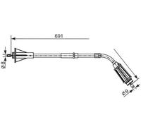 Handbrake cable 1 987 482 555 BOSCH for VOLVO S80 II