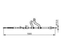 Handbrake cable 1 987 482 573 BOSCH for HYUNDAI i30 i30 Estate i30 Coupe
