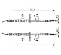 Handbrake cable 1 987 482 585 BOSCH for CHEVROLET DAEWOO