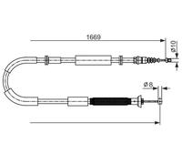 Handbrake cable 1 987 482 588 BOSCH for FIAT BRAVO II STILO STILO Multi Wagon