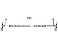 Handbrake cable 1 987 482 637 BOSCH for RENAULT CLIO IV CLIO IV Grandtour