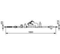 Handbrake cable 1 987 482 657 BOSCH for TOYOTA YARIS/VITZ YARIS Hatchback Van