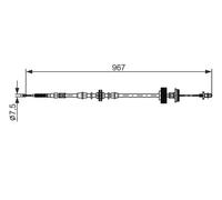 Handbrake cable 1 987 482 794 BOSCH for BMW X5 X6
