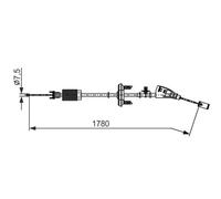 Handbrake cable 1 987 482 796 BOSCH for CITROËN DS