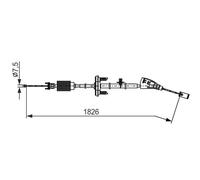 Handbrake cable 1 987 482 799 BOSCH for PEUGEOT 5008 3008 I MPV 5008 I Van