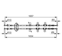 Handbrake cable 1 987 482 896 BOSCH for MAZDA 6 Hatchback 6 Estate 6 Saloon