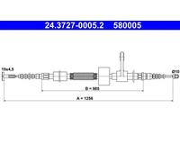 ATE 24.3727-0005.2 Handbrake cable