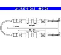 CABLE PULL PARKING BRAKE 24.3727-0108.2 FOR VW WY/YN/WV/CY/JK/CR/YPRL/PP 1.6L