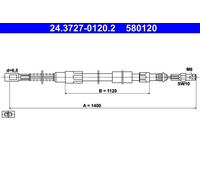 ATE 24.3727-0120.2 Handbrake cable