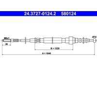 ATE 24.3727-0124.2 Handbrake cable