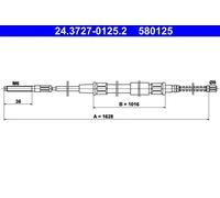 ATE 24.3727-0125.2 Handbrake cable