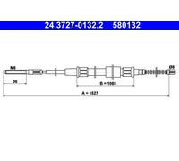 2x ✅Fits ATE 24.3727-0132.2 BRAKE CABLE ⭐UK Seller⭐