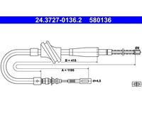 ATE 24.3727-0136.2 Handbrake cable