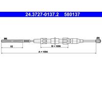 ATE 24.3727-0137.2 Handbrake cable