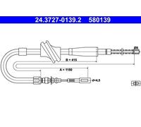 ATE 24.3727-0139.2 Handbrake cable