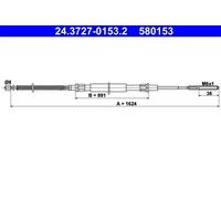 Handbrake Cable For VW PASSAT 88-96 3A0609721B